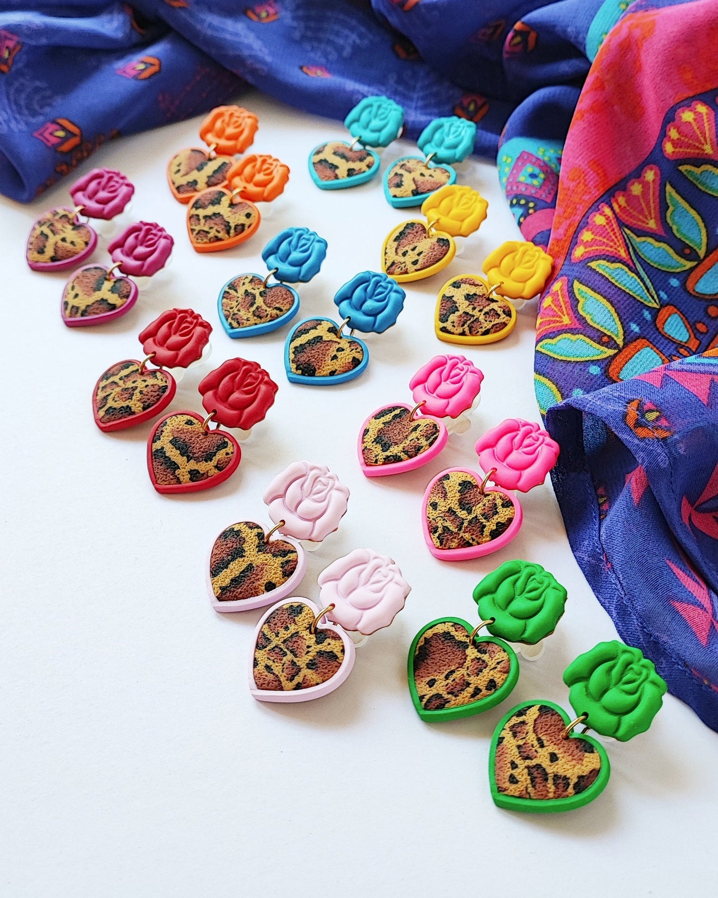 Boucles d'oreilles Pop Léo (9 coloris différents)