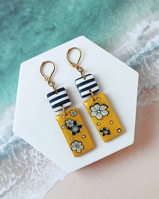 Boucles d'Oreilles Marée Pop jaune soleil