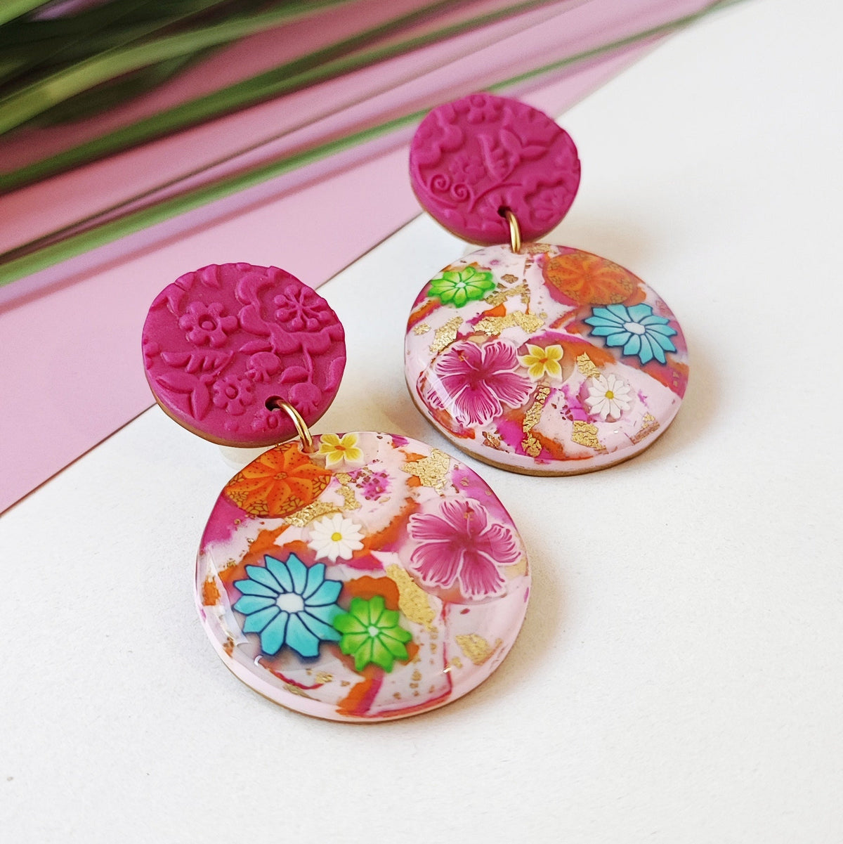 Orange Twist Earrings