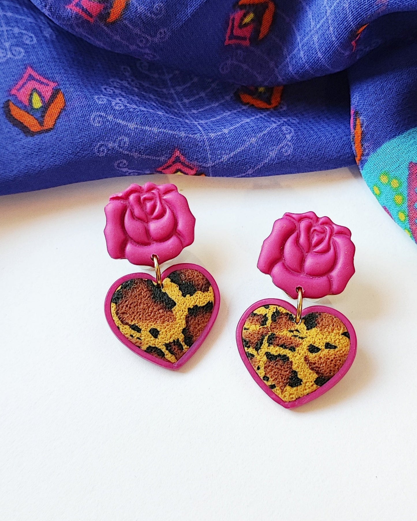 Boucles d'oreilles Pop Léo (9 coloris différents)