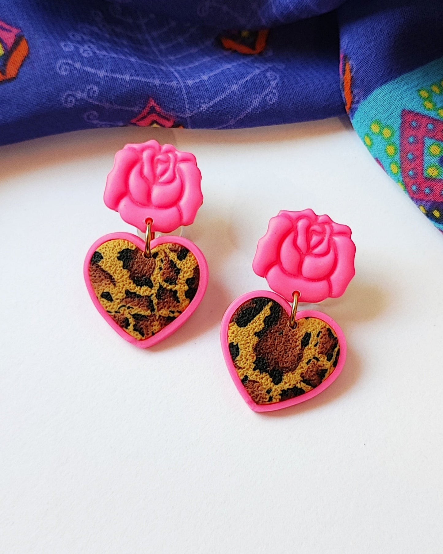 Boucles d'oreilles Pop Léo (9 coloris différents)