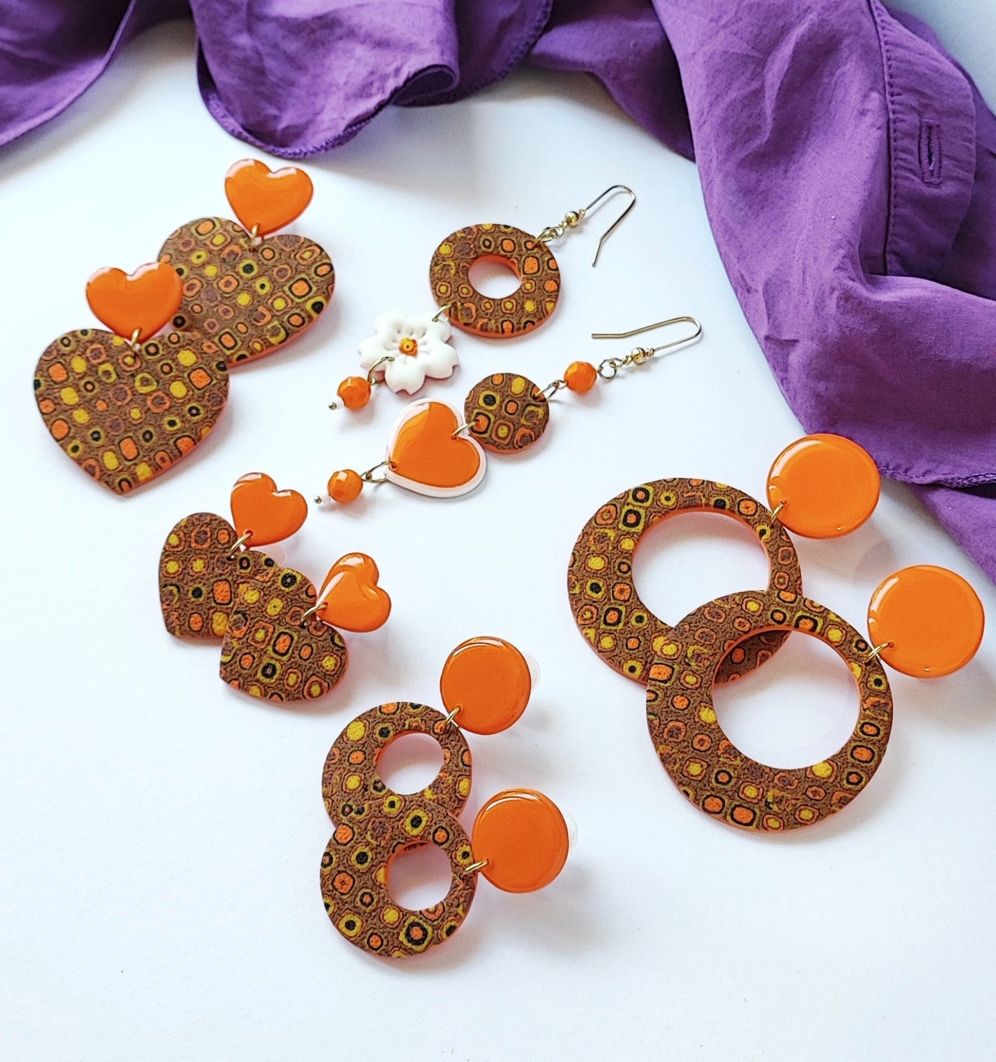 Boucles d'oreilles Orange Twist