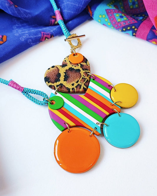 Collier sautoir Rainbow Jungle